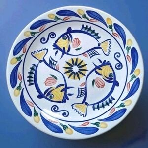 Johnson Brothers Aquabatic Fish Dinner Plate Susan Kennedy Design Vtg 90s 10.5"